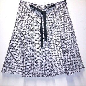 New York Collection Womens 1X skirt classic white black flare eyelet embroidery